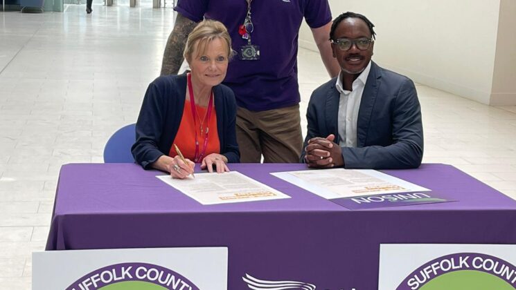UNISON and Suffolk County Council sign the charter