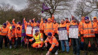 Serco strikers pose for a photo