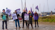 Environment Agency pickets at the Colne barrier in Essex