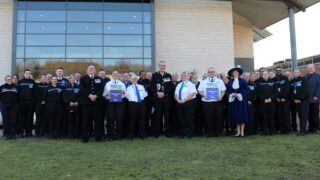 A large group of PCSOs and local dignitaries pose for the camera