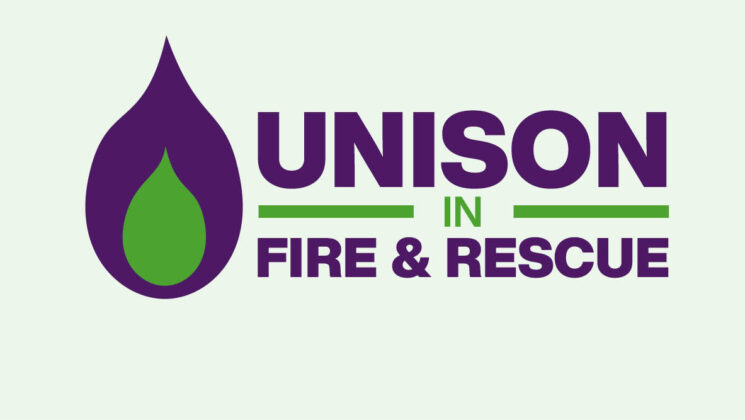 A logo for UNISON in Fire and Rescue