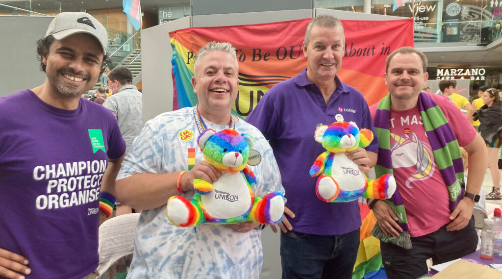 Peter and fellow activists at Norwich Pride