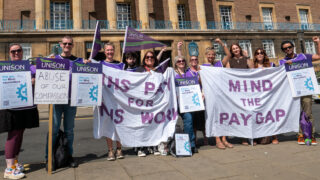 Mind counsellors outside Norwich City Hall