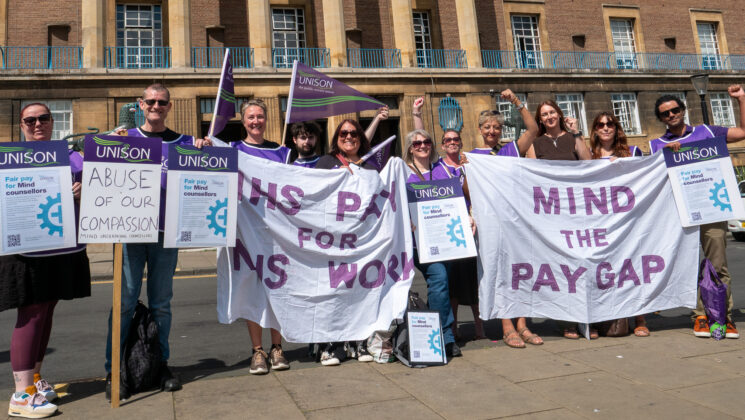 Mind counsellors outside Norwich City Hall