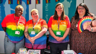 NNUH Unison LGBT+ group (l-r): Christie Attah, Amie Marland, Sophie Slater and Josie Pointer